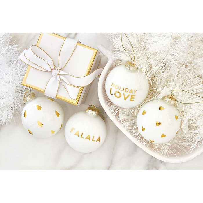 Glass Ornament Set - Holiday Love - Set of 2 - Taryn x Philip Boutique