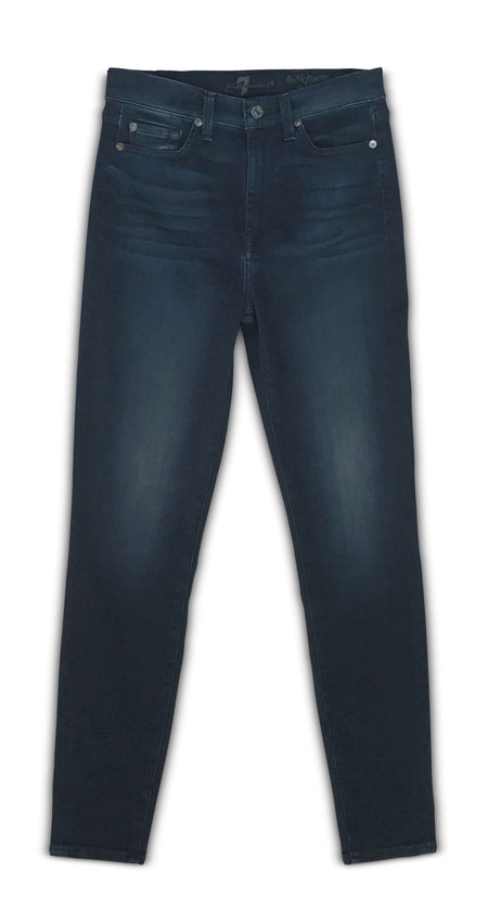 7 For All Mankind High Waist Ankle Skinny Jean in Deep Water - Taryn x Philip Boutique