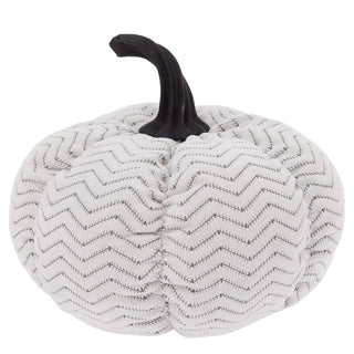 Boston International - 8.25" Dia. Grey Chevron Plush Pumpkin Fall Autumn Décor