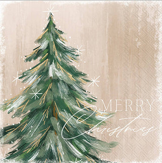 Boston International - Paper Cocktail Napkins Pk/20 Gilded Painterly Tree Christmas