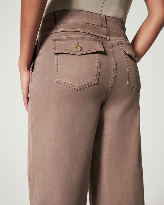 Spanx Stretch Twill Cropped Wide Leg Pant