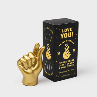 SUCK UK Ltd - USA - Love You – Golden Heart Fingers Lucky Charm | SUCK UK