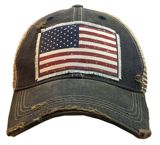 Vintage Life - American Flag USA Distressed Trucker Hat Baseball Cap