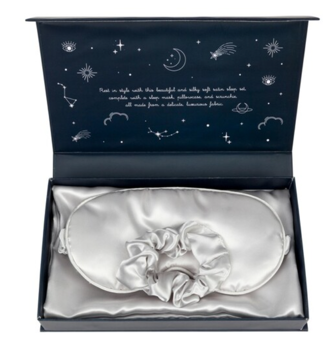 Best Beauty Group - CALA Satin Pillow Case Eyemask Scrunchie Sleep 3 Piece Set: Ivory