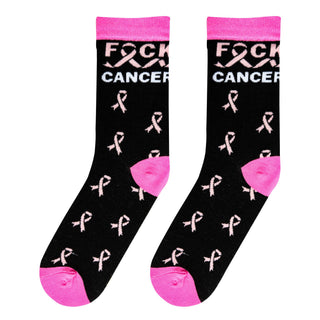 Crazy Socks - Fuck Cancer - Womens Crew Folded