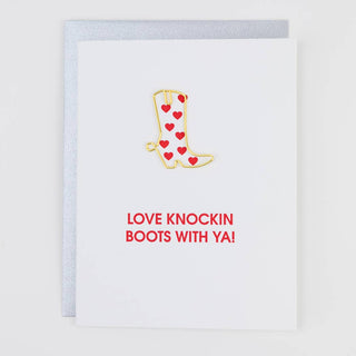 Chez Gagné - Love Knockin' Boots With Ya - Paper Clip Letterpress Card