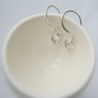 Sela+Sage - Tiny Drop Earrings - Swarovski Crystal: Sterling Silver