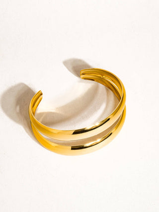 Flânerie by MAIQ - Ronan 18K Gold Non-Tarnish Layered Round Bangle: Yellow Gold