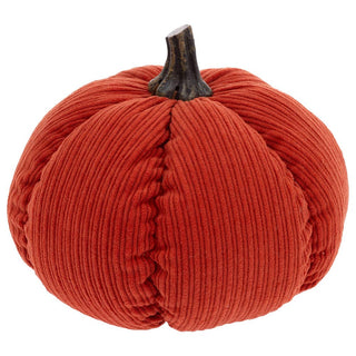 Boston International - 7.75" Dia. Spice Plush Corduroy Pumpkin Fall Autumn Décor
