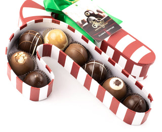 Ticket Chocolate - 8-Piece Petite Candy Cane Chocolate Truffle Box - Christmas