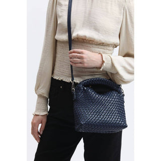 Moda Luxe - Jessamine Woven Vegan Leather Crossbody: Ivory