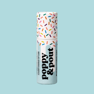 Poppy & Pout - Lip Balm, Birthday Confetti Cake, Blue