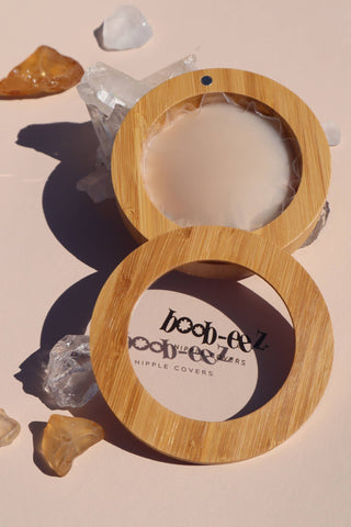 Boob-eez - Nipple Covers + Bamboo Compact: Light Tint / 6cm