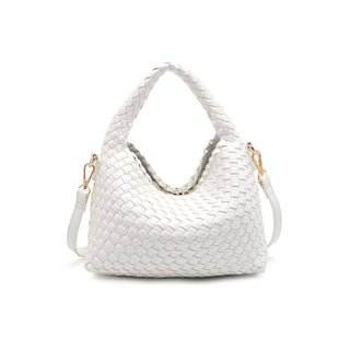 Moda Luxe - Jessamine Woven Vegan Leather Crossbody: Ivory