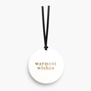 Souvenir Stationery - Warmest Wishes Gold Foil Gift Tag Christmas Holiday To From