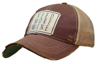 Vintage Life - Need More Wine Distressed Trucker Cap