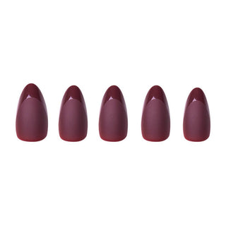 Glamnetic - Merlot Press-On Nails| Matte Finish| Gloss French Tip| Short