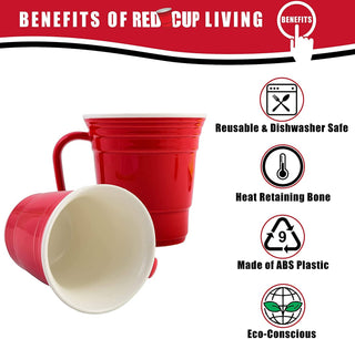 Red Cup Living - Red Cup Living Reusable Coffee Mug, 12-Ounce, Red