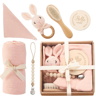 Welcome Baby Gift Box - Charming 6-Piece Set for Newborns: Blush Pink