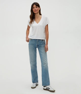 Michael Stars Harlan Cropped V-Neck Tee