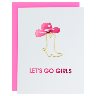 Chez Gagné - Let's Go Girls  - Paper Clip Letterpress Card