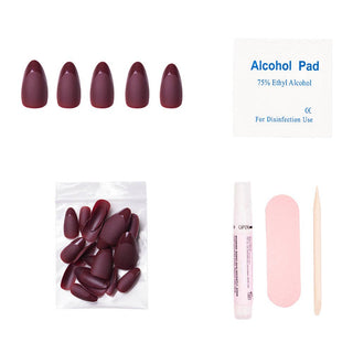 Glamnetic - Merlot Press-On Nails| Matte Finish| Gloss French Tip| Short