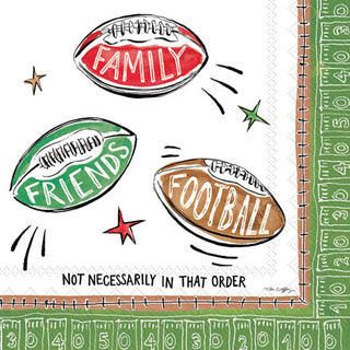 Boston International - Paper Cocktail Napkins Pack of 20 Family Friends Football