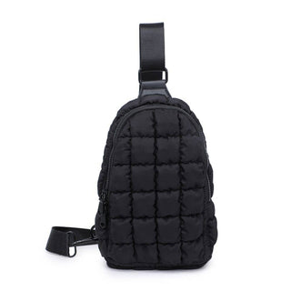 Sol and Selene - Rejuvenate - Quilted Nylon Sling Backpack: Black