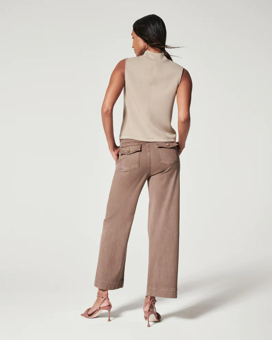 Spanx Stretch Twill Cropped Wide Leg Pant