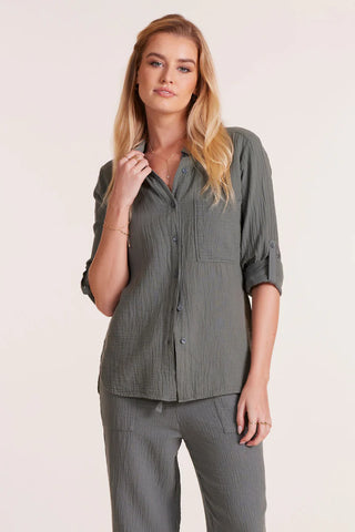 Bobi Tab Sleeve Button Front Shirt