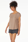 Bobi Raw Edge Drop Shoulder Tee - Taryn x Philip Boutique