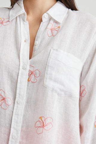 Rails Charli Shirt with Hibiscus Embroidery