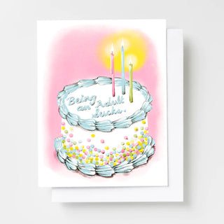 Yellow Owl Workshop Being an Adult Sucks Birthday - Risograph Card - Taryn x Philip Boutique