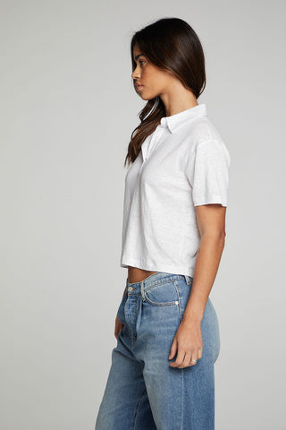 Chaser Cropped Polo Boxy Short Sleeved Tee - Taryn x Philip Boutique