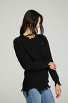 Chaser Long Sleeve Crew Neck Deconstructed Sweater Pullover - Taryn x Philip Boutique