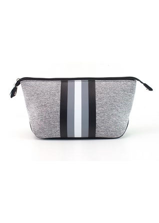 Chasing Portland Neoprene Cosmetic Gray Black Stripe