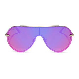 Imani Gold Pink Rush Mirror Sunglasses