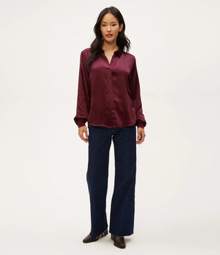 Meredith Satin Button Down Shirt