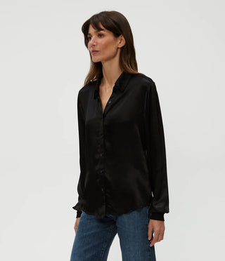 Meredith Satin Button Down Shirt