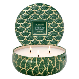 Voluspa Noble Fir Garland 3 Wick Tin Candle