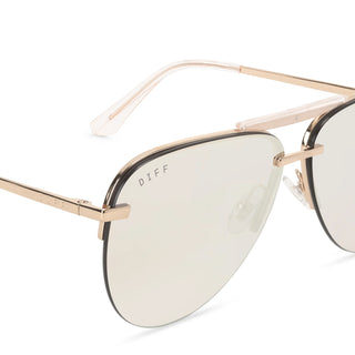 DIFF Eyewear Tahoe Mirror Sunglasses Gold Beige - Taryn x Philip Boutique