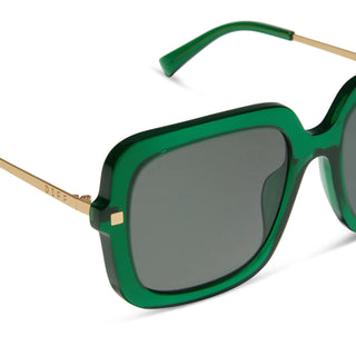 DIFF Eyewear - Sandra in Palm Green + Crystal Grey Polarized Sunglasses