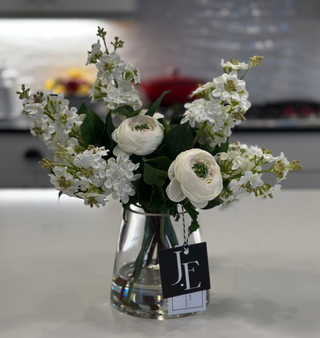 Faux White Lilacs & Ranunculus Arrangement