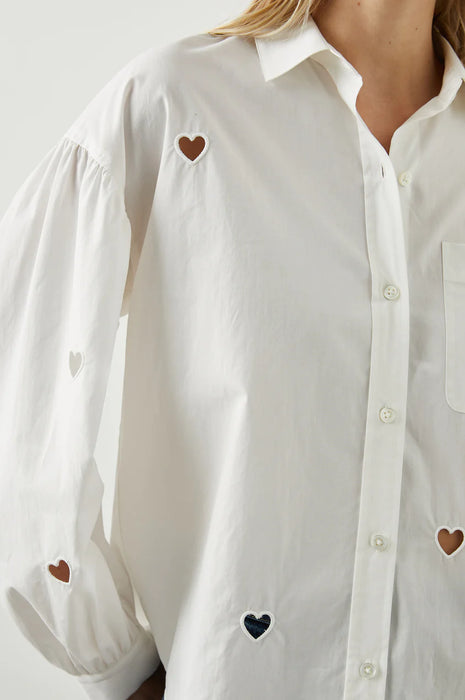 Rails Janae Shirt - White Eyelet Hearts