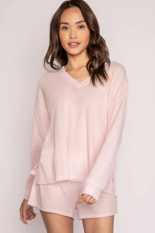 PJ Salvage Long Sleeve The Remix Top Baby Pink - Taryn x Philip Boutique