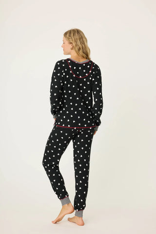 PJ Salvage - Tiny Hearts Waffle Thermal Ski Jammie Set