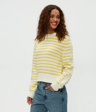 Michael Stars Merle Striped Crewneck Sweater