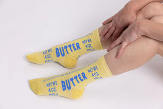 Yellow Owl Socks Butter Crew Socks