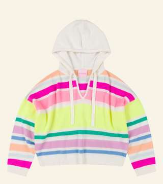 Crush Cashmere Gaston Stripe V Hoodie - Taryn x Philip Boutique