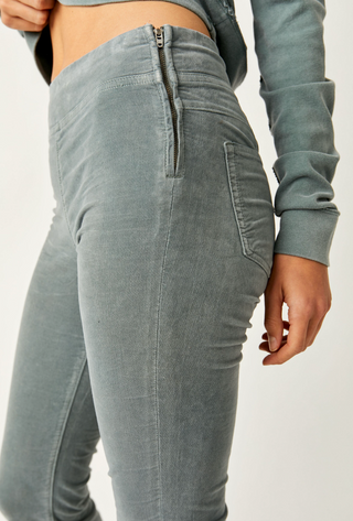 Free People 'In My Feelings' Velvet Crop Slim Flare Pants